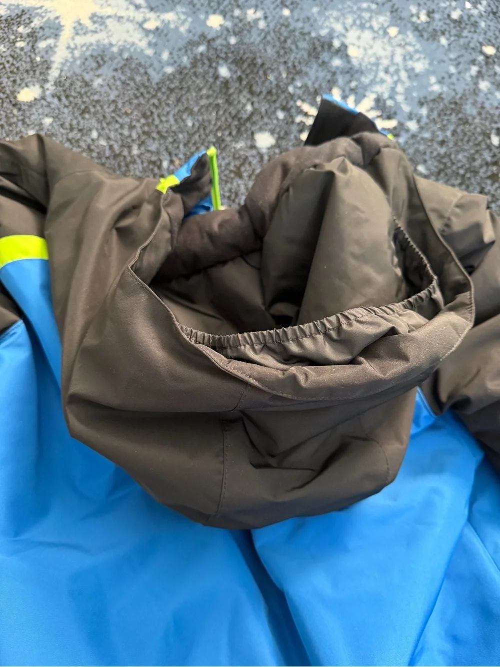 Spyder Boys Blue, Black & Lime Hooded Rain Jacket